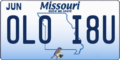 MO license plate OL0I8U