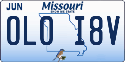 MO license plate OL0I8V