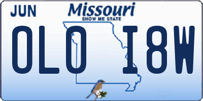MO license plate OL0I8W