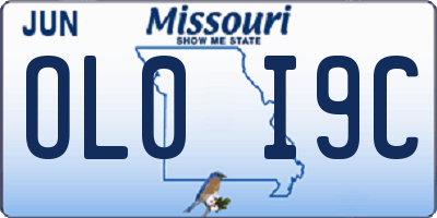 MO license plate OL0I9C