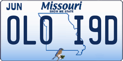 MO license plate OL0I9D