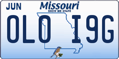 MO license plate OL0I9G