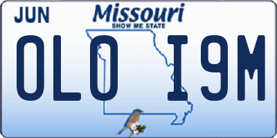 MO license plate OL0I9M