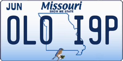 MO license plate OL0I9P
