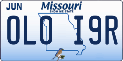 MO license plate OL0I9R