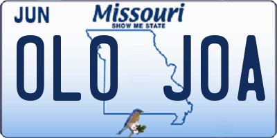 MO license plate OL0J0A