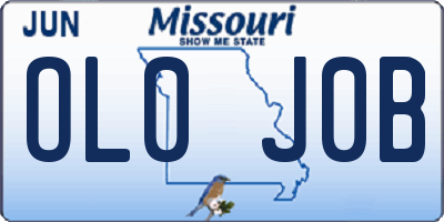 MO license plate OL0J0B