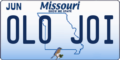 MO license plate OL0J0I