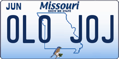 MO license plate OL0J0J