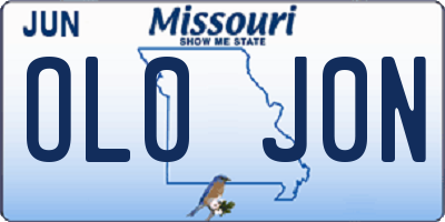 MO license plate OL0J0N