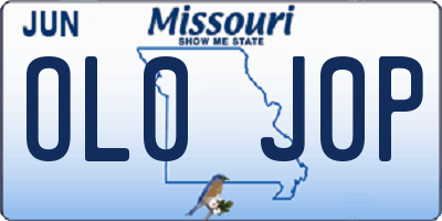 MO license plate OL0J0P