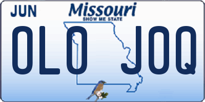 MO license plate OL0J0Q