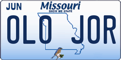 MO license plate OL0J0R