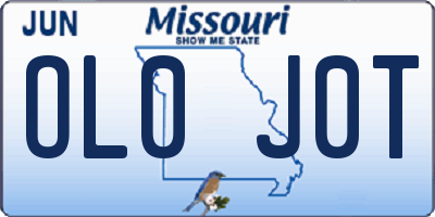 MO license plate OL0J0T