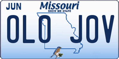 MO license plate OL0J0V