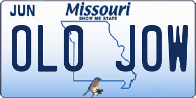 MO license plate OL0J0W
