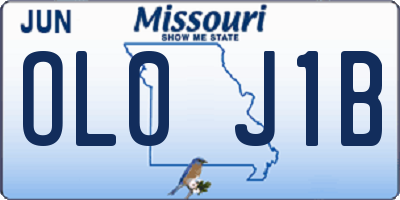 MO license plate OL0J1B