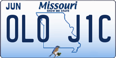 MO license plate OL0J1C