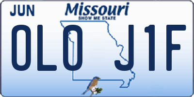 MO license plate OL0J1F