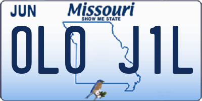 MO license plate OL0J1L