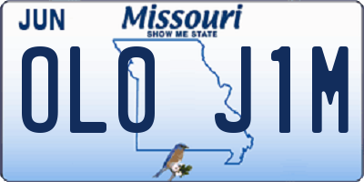 MO license plate OL0J1M