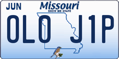 MO license plate OL0J1P