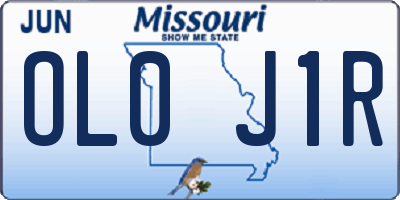 MO license plate OL0J1R