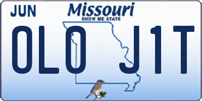 MO license plate OL0J1T
