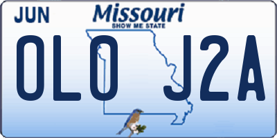 MO license plate OL0J2A