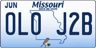 MO license plate OL0J2B
