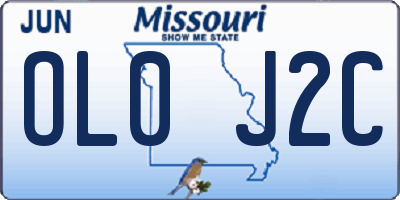MO license plate OL0J2C