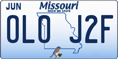 MO license plate OL0J2F