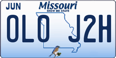 MO license plate OL0J2H