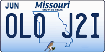 MO license plate OL0J2I