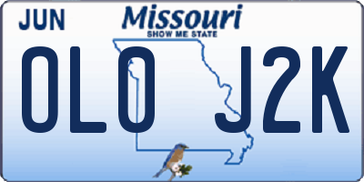 MO license plate OL0J2K