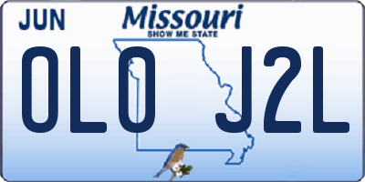 MO license plate OL0J2L