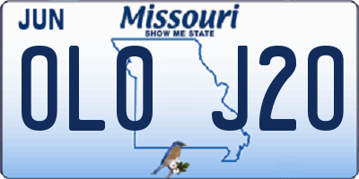 MO license plate OL0J2O