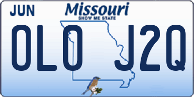 MO license plate OL0J2Q
