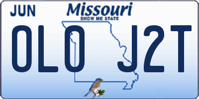 MO license plate OL0J2T