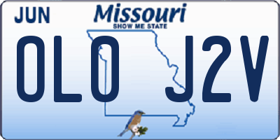 MO license plate OL0J2V
