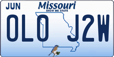 MO license plate OL0J2W