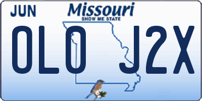 MO license plate OL0J2X