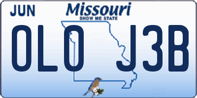 MO license plate OL0J3B