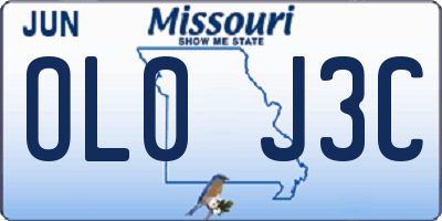 MO license plate OL0J3C