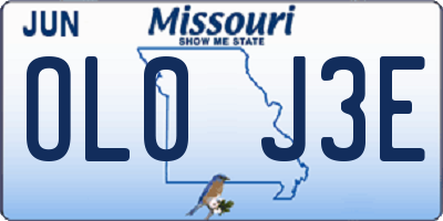 MO license plate OL0J3E