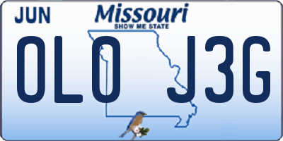 MO license plate OL0J3G