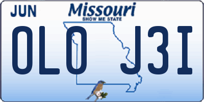 MO license plate OL0J3I
