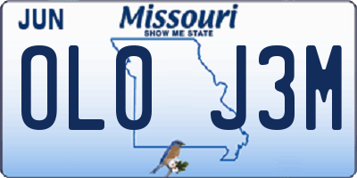 MO license plate OL0J3M