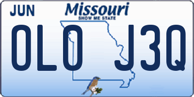 MO license plate OL0J3Q