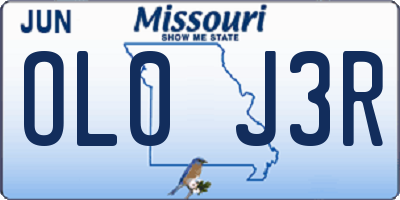 MO license plate OL0J3R